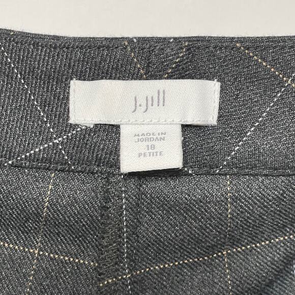 J. Jill Pants Women's 18 Petite Gray White Striped Knit Chino Straight Leg Pants - Picture 4 of 10